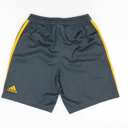 Adidas Boys Grey Athletic Shorts 11-12 Years Football Style