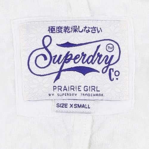 Superdry Women's White Shrug with Fringe Accents XS