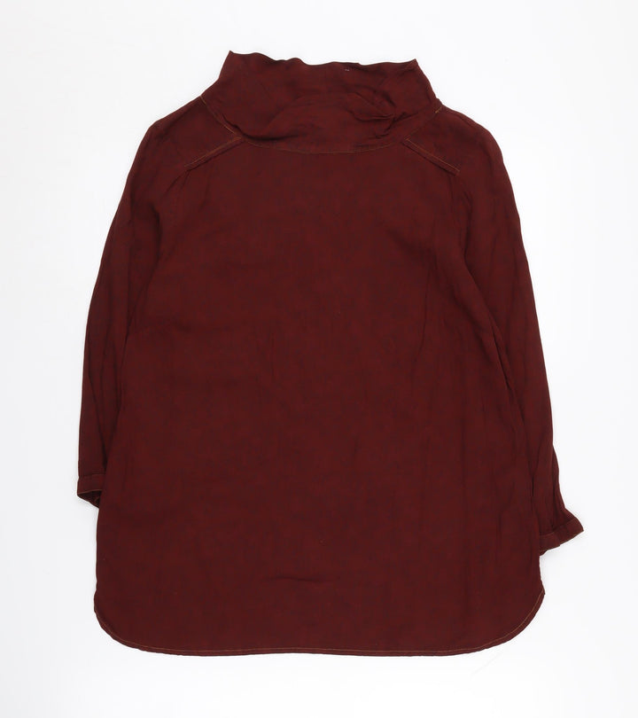 White Stuff Women's Red Long Sleeve High Neck Top - Size 12