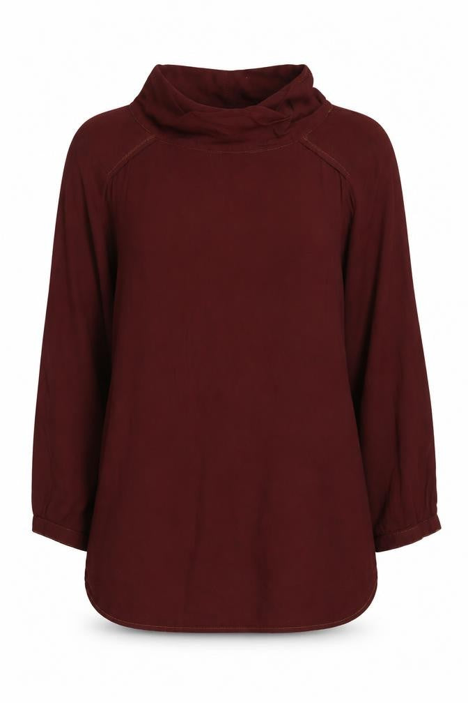 Front view of White Stuff Women's Red Long Sleeve High Neck Top -, size 12