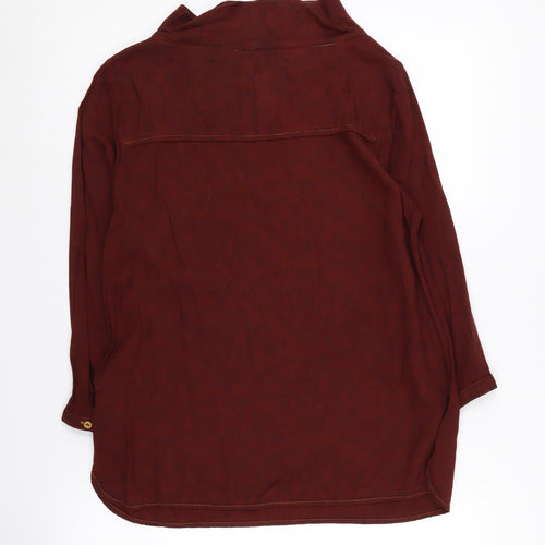 White Stuff Women's Red Long Sleeve High Neck Top - Size 12