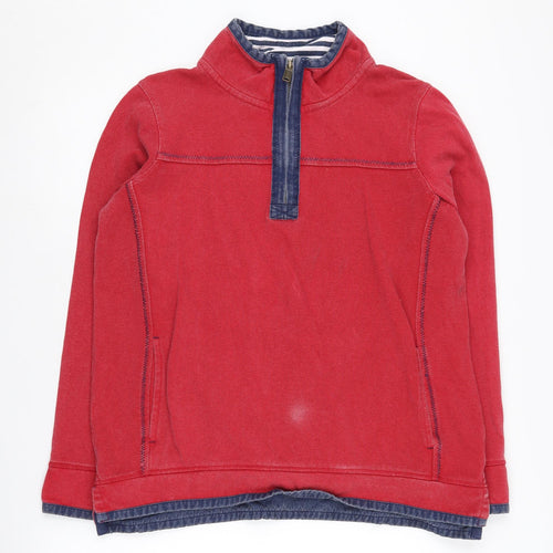 Fat Face Red Henley Sweatshirt 16, Unisex