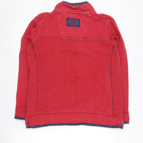 Fat Face Red Henley Sweatshirt 16, Unisex