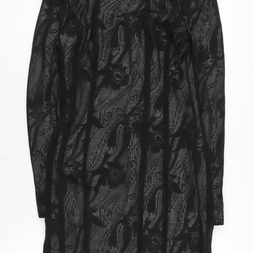 REISS Women's Black Lace Dress, Size 8, Long Sleeve
