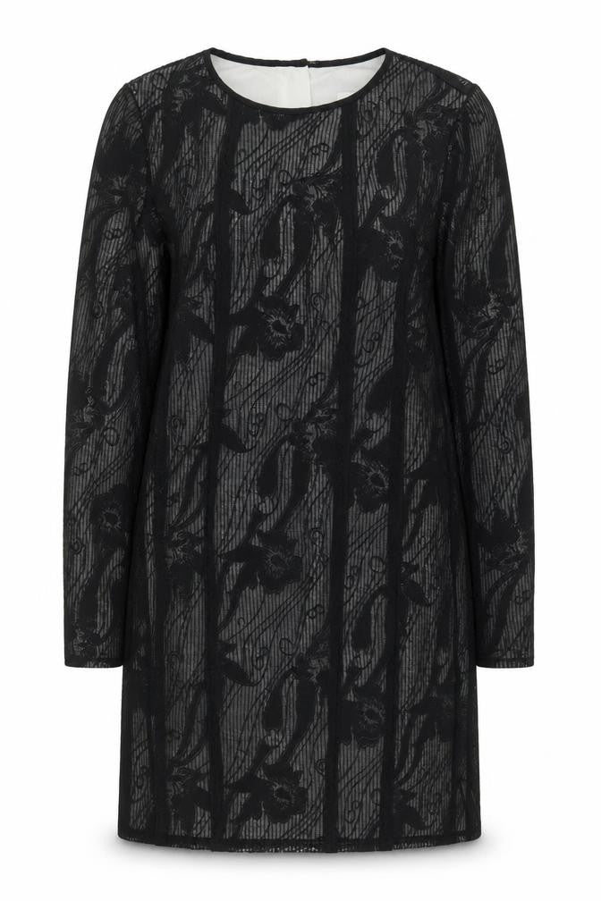 REISS Women's Black Lace Dress, Size 8, Long Sleeve