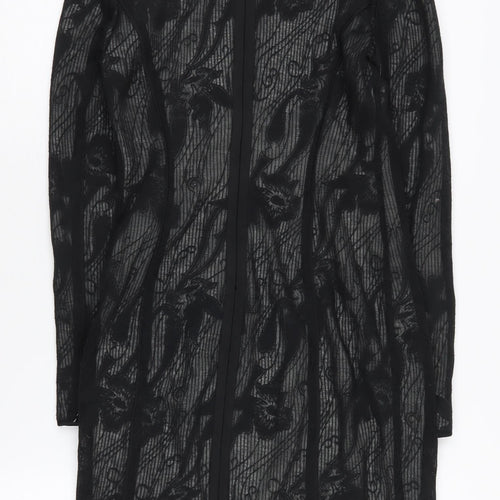 REISS Women's Black Lace Dress, Size 8, Long Sleeve