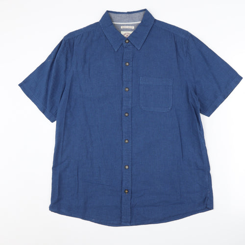 Fat Face Men’s Blue Regular Fit Button-Up Shirt S
