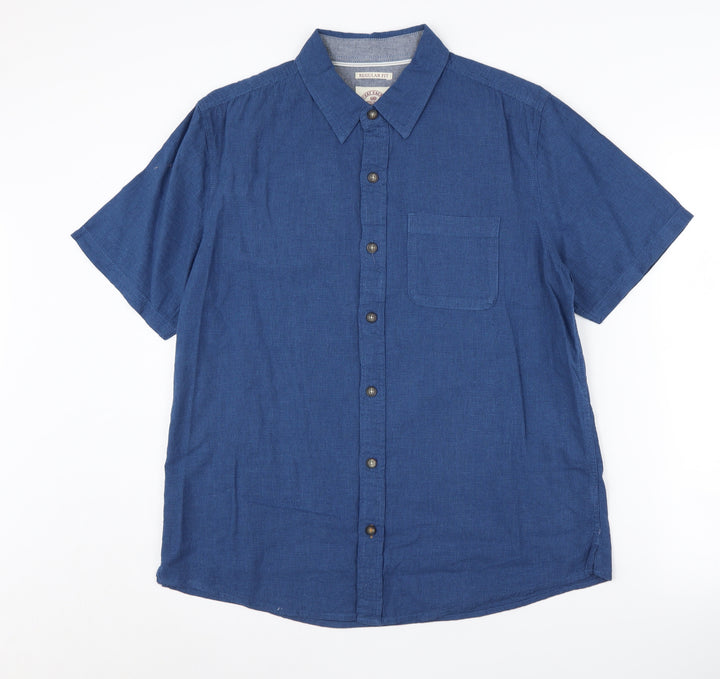 Fat Face Men’s Blue Regular Fit Button-Up Shirt S