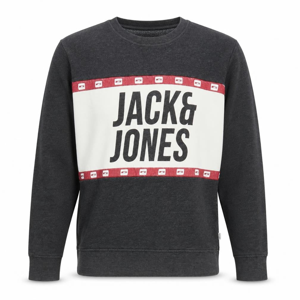 Front view of Jack & Jones Men's Grey Logo Sweatshirt -, size L