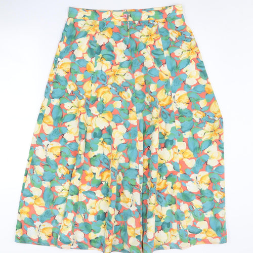 Viyella Women's Multicoloured Floral Pleated Skirt