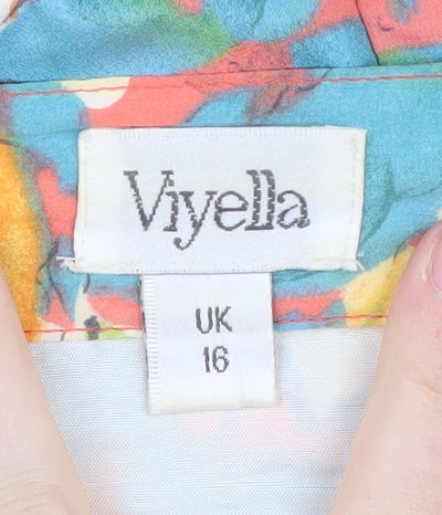 Viyella Women's Multicoloured Floral Pleated Skirt