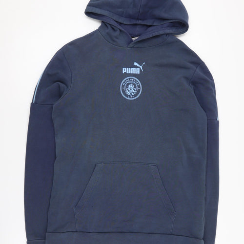 Puma Boys Man City Blue XL Hoodie Pullover Graphic Print