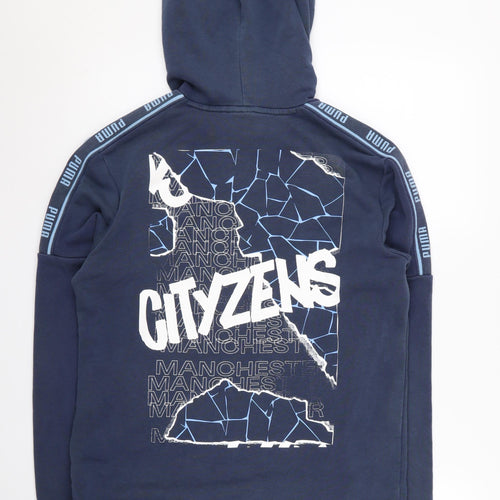 Puma Boys Man City Blue XL Hoodie Pullover Graphic Print