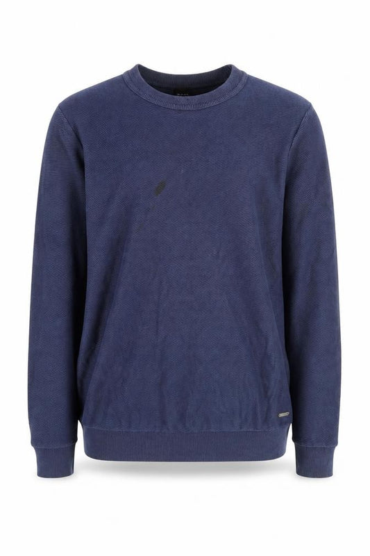 Front view of Hugo Boss Men's Blue Cotton Pullover Sweatshirt L