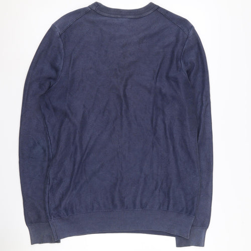 Hugo Boss Men's Blue Cotton Pullover Sweatshirt L