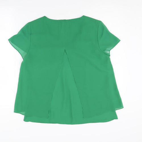 s.Oliver Women Green Blouse, Size 12, Casual V-Neck Top