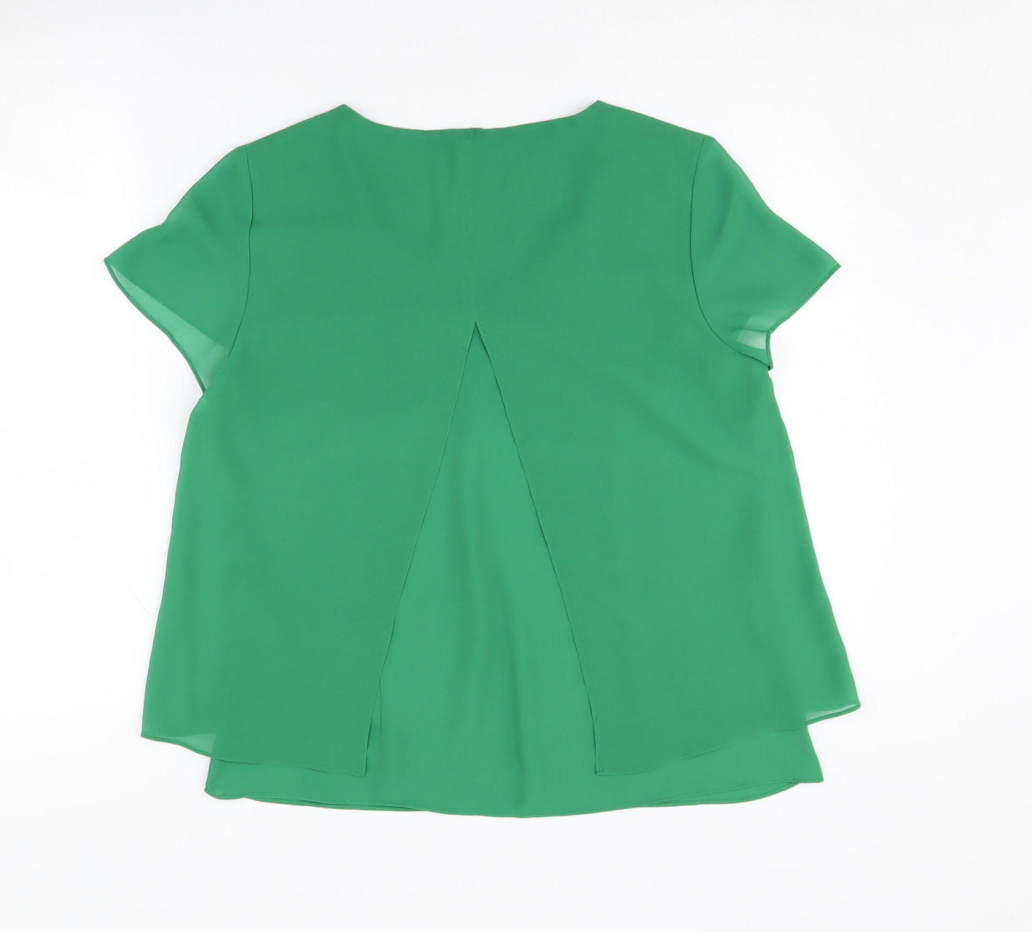 s.Oliver Women Green Blouse, Size 12, Casual V-Neck Top