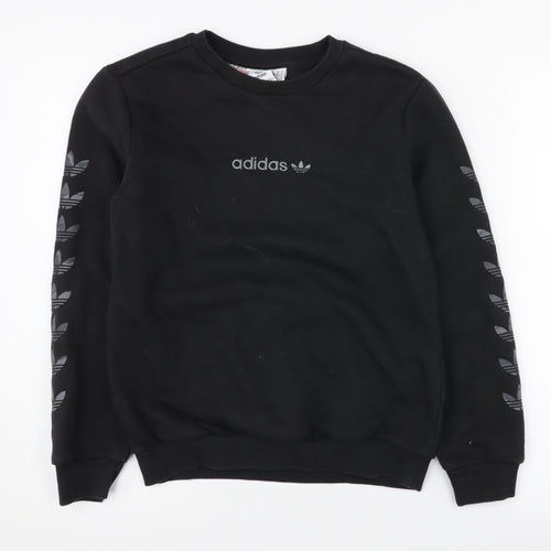 Adidas Boys Black Sweatshirt 11-12Y Lightweight Pullover