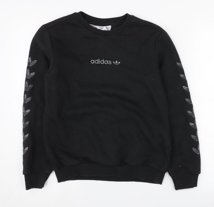 Adidas Boys Black Sweatshirt 11-12Y Lightweight Pullover