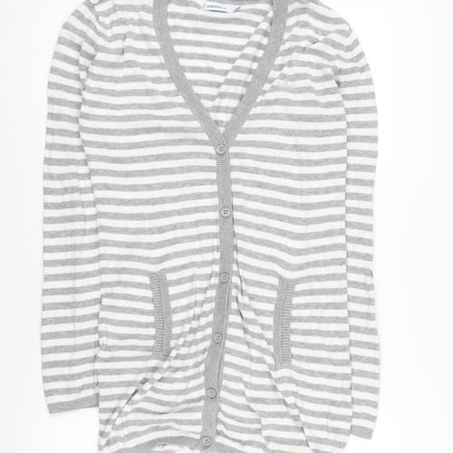 Adidas Women's Grey Striped Cardigan Size 10