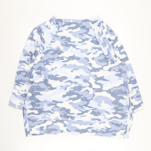 Calvin Klein Women's Blue Camo Sweatshirt L - Pullover