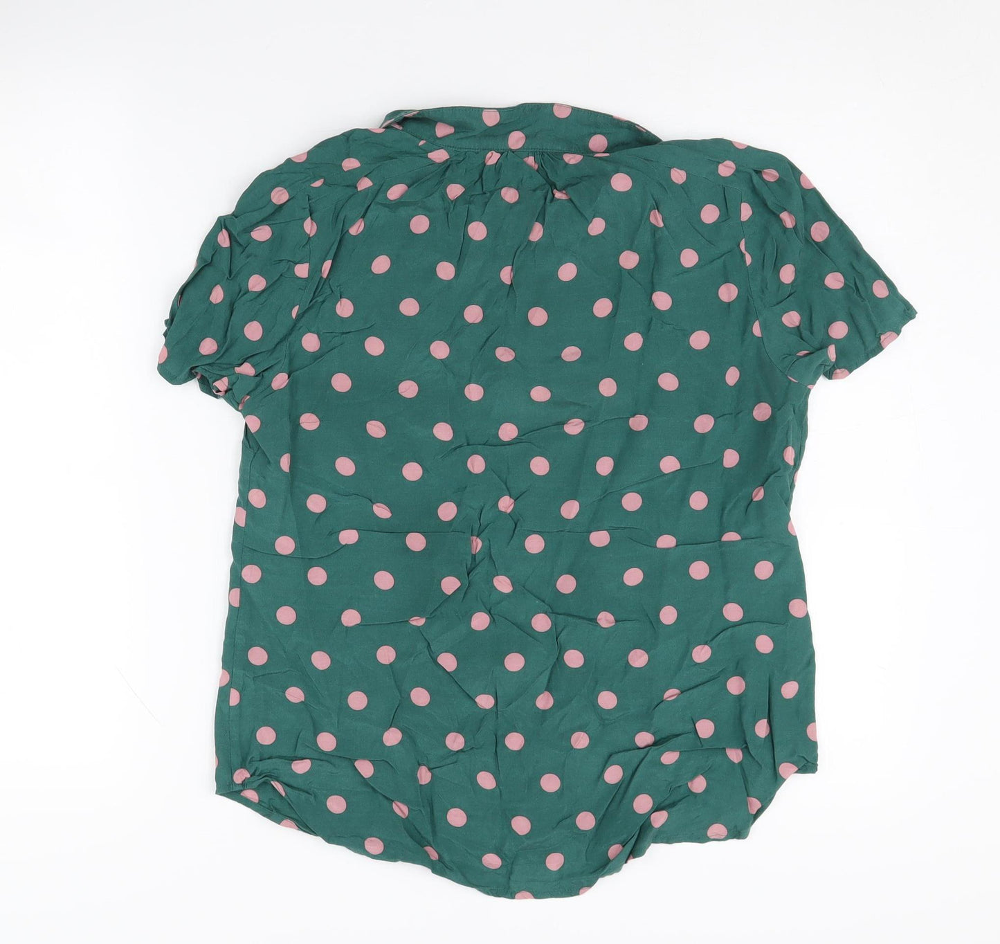 Boden Women's Green Polka Dot Button-Up Blouse