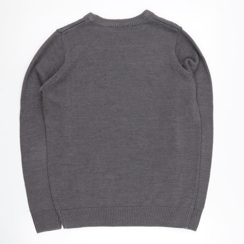 James Pringle Men's Grey Fair Isle Pullover Jumper S