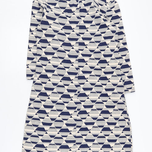 White Stuff Geometric Shift Dress Blue Size 10