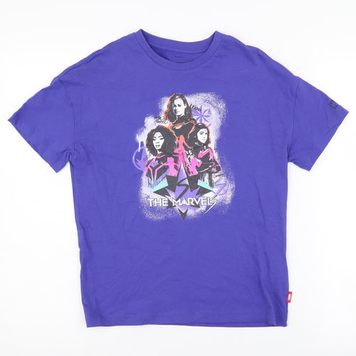 Marks and Spencer Girls Purple Marvel T-Shirt 10-11 Years