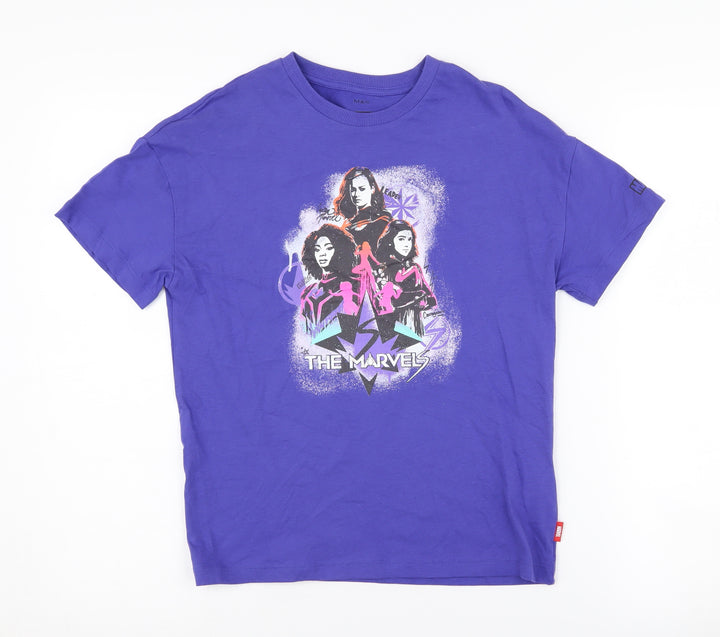 Marks and Spencer Girls Purple Marvel T-Shirt 10-11 Years