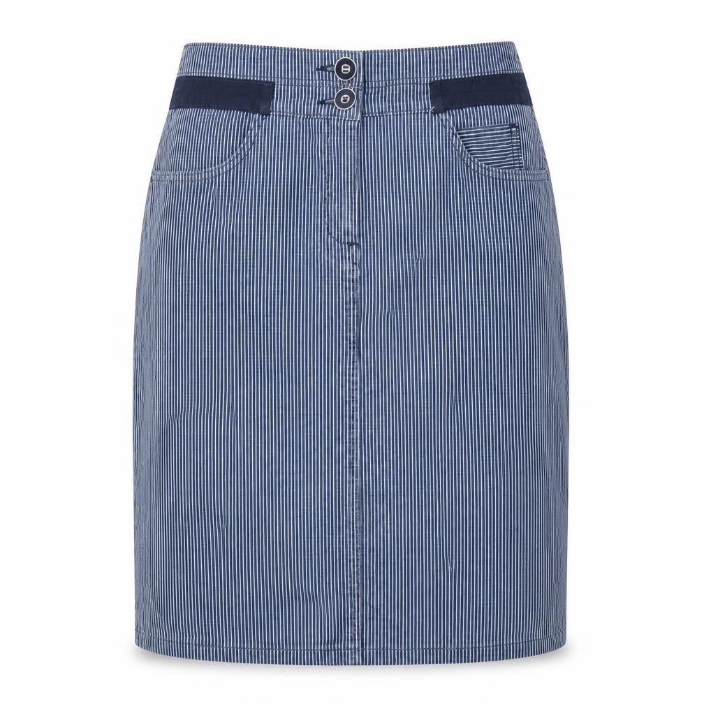 Front view of Viyella Women's Blue Striped Pencil Skirt, size 10