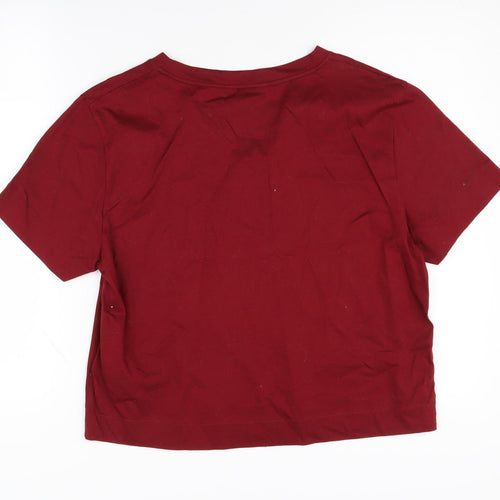 Tommy Hilfiger Women's Red Crop T-Shirt, Size Medium