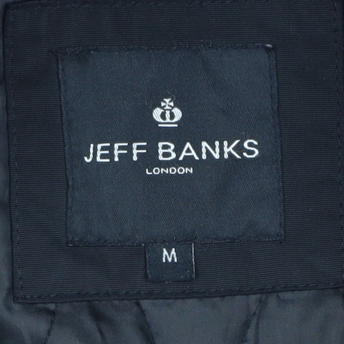 Jeff Banks Men's Black M Jacket with Collared Stand-Up