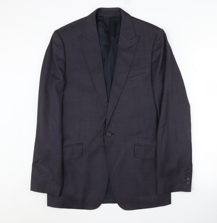 Jaeger Men's Blue Wool Blazer 38R Regular Fit