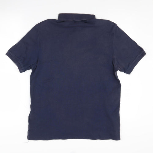 DKNY Men's Blue Polo Shirt - Size M, Cotton Mix