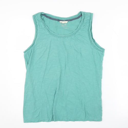 White Stuff Women's Green Cotton Tank Top Size 14