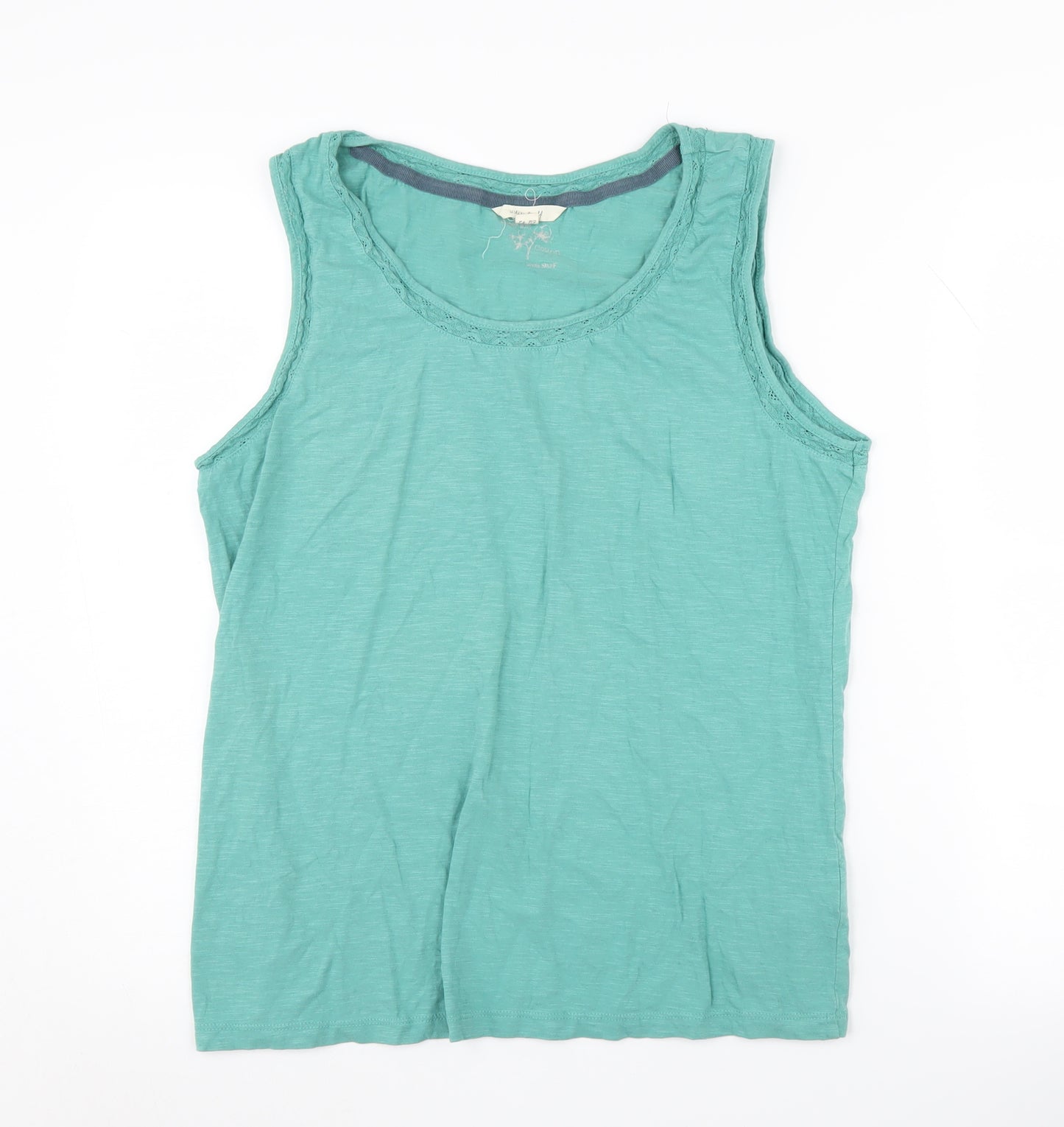White Stuff Women's Green Cotton Tank Top Size 14