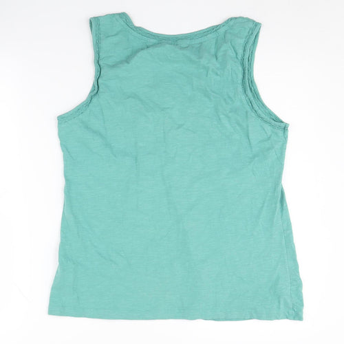 White Stuff Women's Green Cotton Tank Top Size 14
