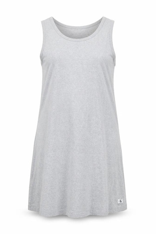 Front view of Calvin Klein Women's Grey Tank Dress L Sleeveless