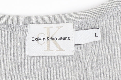 Calvin Klein Women's Grey Tank Dress L Sleeveless