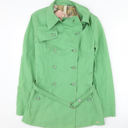 Ted Baker Women's Green Belted Trench Coat Size 2