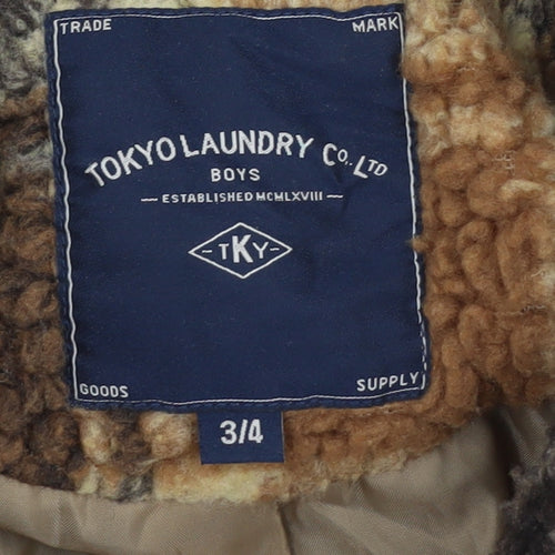 Tokyo Laundry Boys Brown Plaid Jacket 3-4 Years