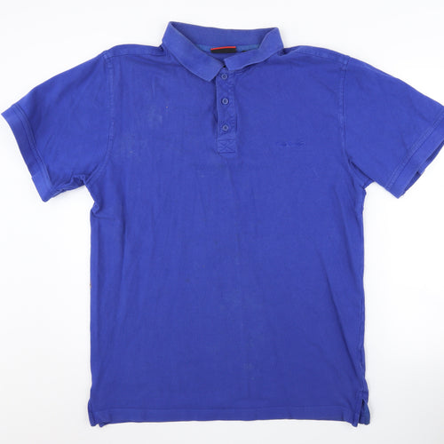 Pierre Cardin Men's Blue Polo Shirt L Short Sleeve