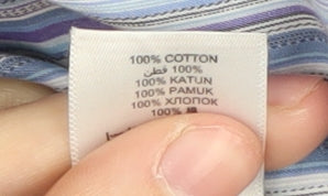 Jeff Banks Men's Blue Striped Button-Up Shirt L