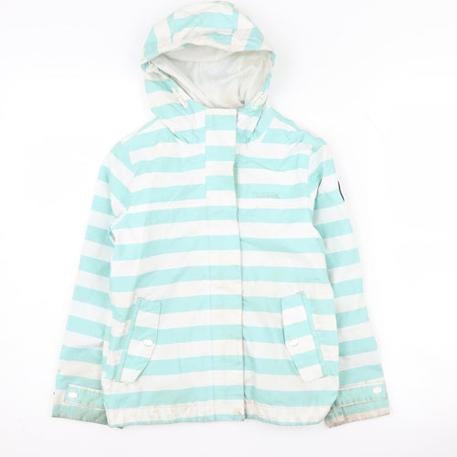 Regatta Girls Blue Striped Rain Coat, 8 Years