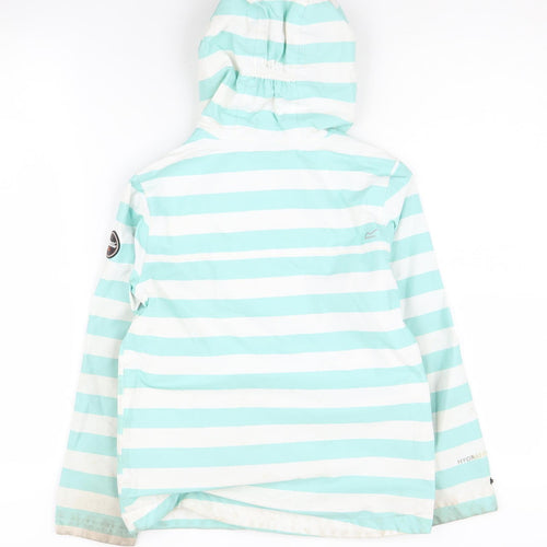 Regatta Girls Blue Striped Rain Coat, 8 Years