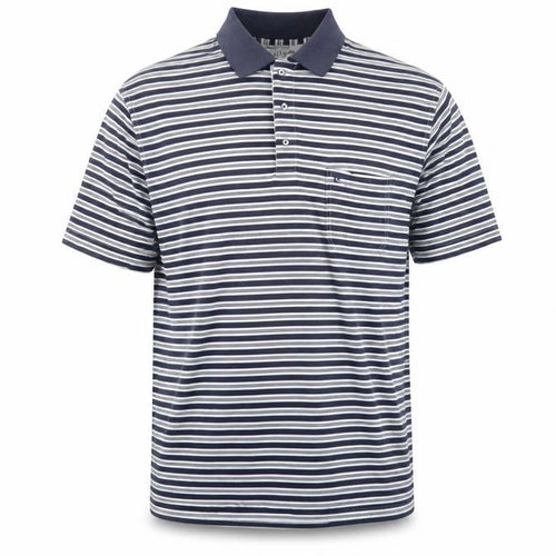 Pierre Cardin Men's Blue Striped Polo, Size L, Casual Style