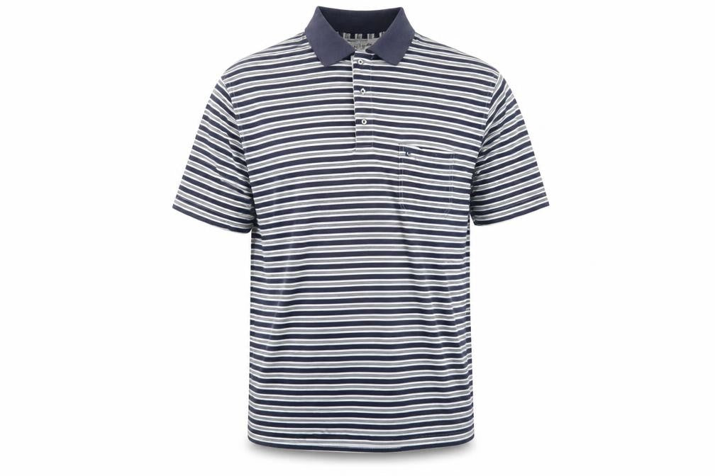 Pierre Cardin Men's Blue Striped Polo, Size L, Casual Style