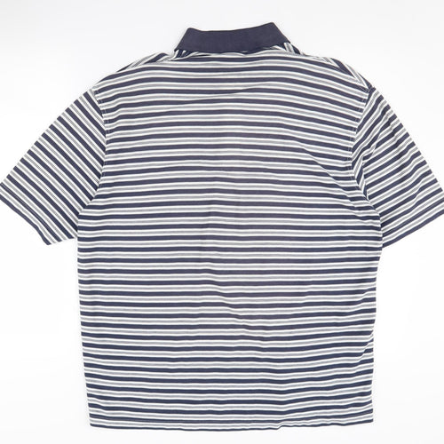 Pierre Cardin Men's Blue Striped Polo, Size L, Casual Style