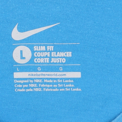 Nike Women's Blue Slim Fit T-Shirt L